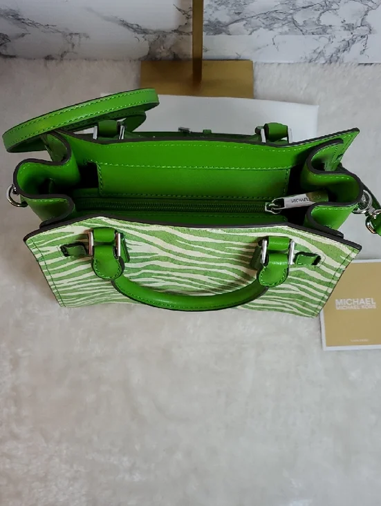 Michael Kors Small Hamilton Jungle Green Zebra Print Calf Hair Satchel NWT - Picture 9 of 9